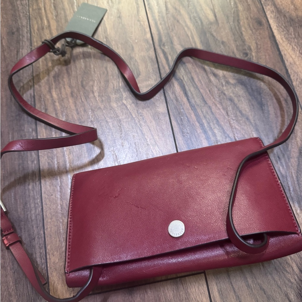 All Saints Deep Red Crossbody Bag